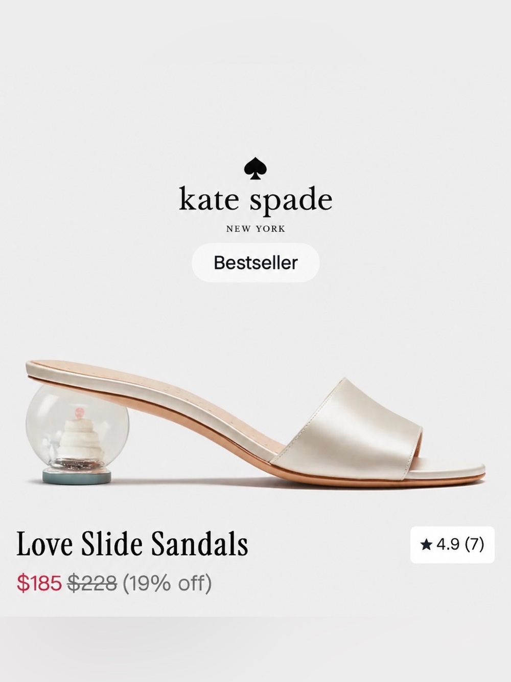 kate spade Love Slide Sandals Size 10 Bridal